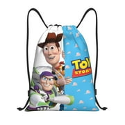 Toy Story Drawstring Backpack Sports Gym Sackpack Water Resistant String Bag for Women Men